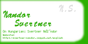 nandor svertner business card